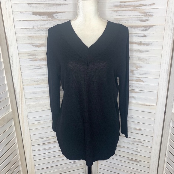 The LIMITED Ribbed V-Neck Sweater Top Black NWT S - Picture 11 of 11